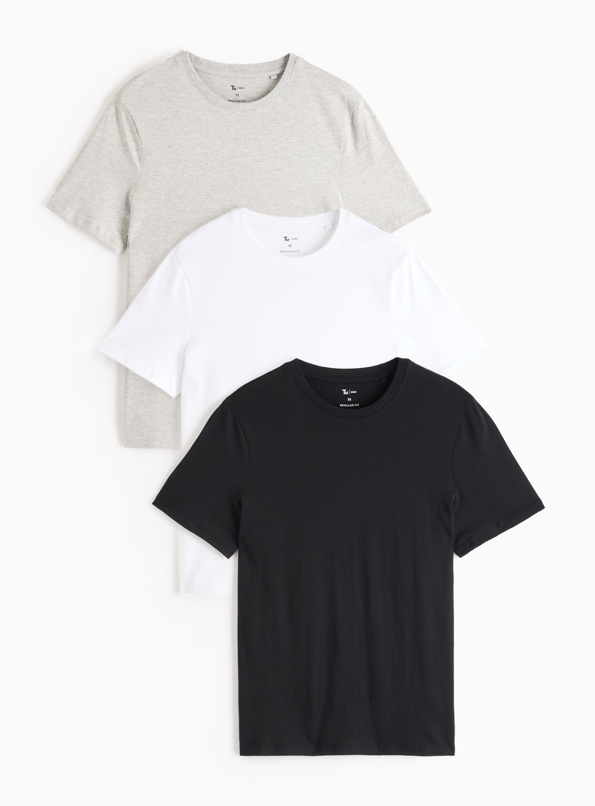 Plain Regular Fit T-Shirts 3 Pack XXXL - Image 1 thumbnail